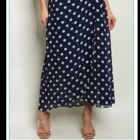 POLKA DOT Navy SKIRT Delight 🆕️ Day or Night - Picture 3 of 8